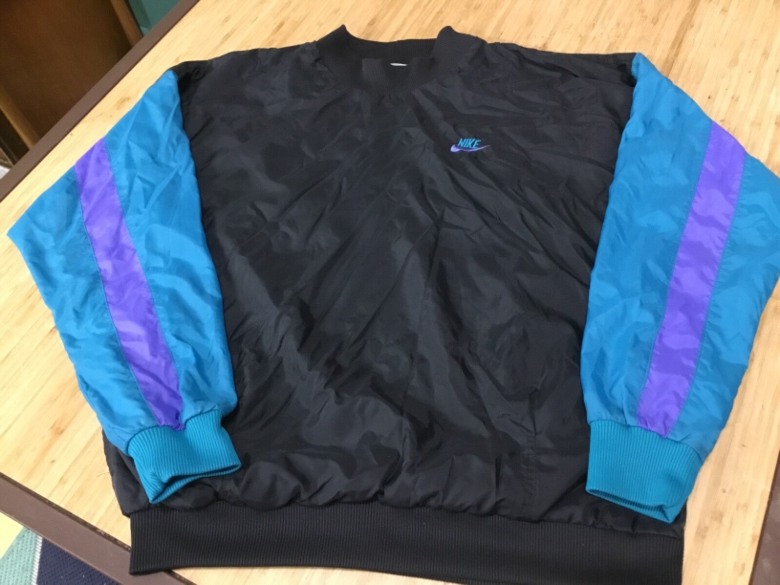 RARE! Vintage 80s Nike Pullover Mock  BL/AQUA/PUR  Street Fashion Unisex LARGE