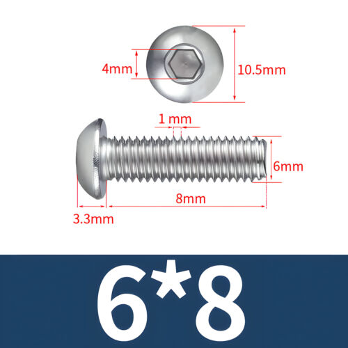 Viti a testa cilindrica M2 M2,5 M3 M4 M5 M6 M8 M10 ISK acciaio inox A4 V4A DIN ISO 7380 - Foto 64 di 111
