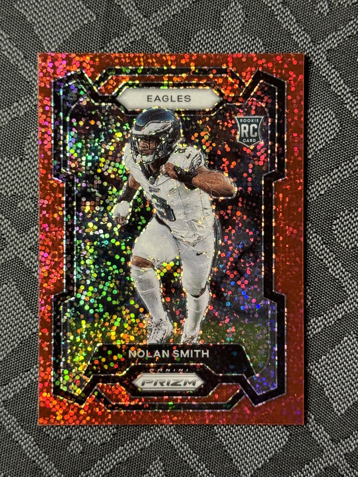2023 Panini Prizm #382 Nolan Smith Red Sparkle Rookie RC EAGLES