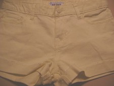 NWOT GIRLS OLD NAVY LIGHT YELLOW CUFFED DENIM SHORTS-SIZE 12 REGULAR-