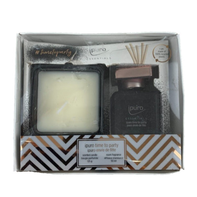 ipuro Essentials - TIME to Party Set/Raumduft 50ml & Duftkerze 125g im Glas mit