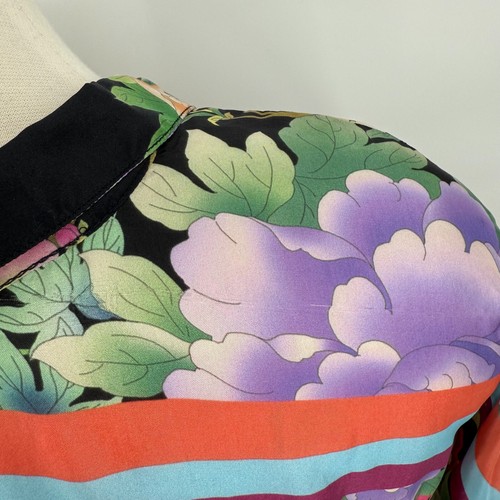 Johnny Was Womens 100% Silk Petalunah Blouse Size XL Tropical Money Island Life - Picture 8 of 15