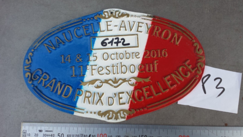 P3 Ancienne belle plaque CONCOURS AGRICOLE 11 éme FESTIBOEUF 2016 NAUCELLE - Afbeelding 1 van 2