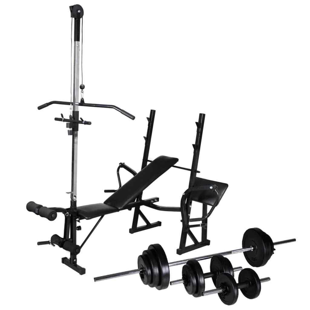 Panca Multifunzione Bilanciere Set Manubri 30,5 kg Allenamento Fitness vidaXL