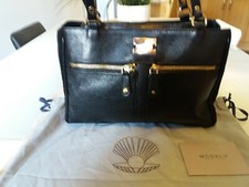 RRP £169 EXCELLENT MODALU LEATHER PIPPA BLACK LEATHER & SUEDE SHOULDER BAG