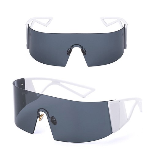 Fashion Oversized Shield Sunglasses Men's Women Windproof Sports Glasses Goggles - Picture 11 of 15