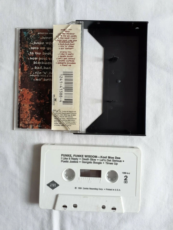 Kool Moe Dee Funke Funke Wisdom Cassette Tape 1991 BMG Music - Image 4 of 4