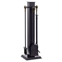 Cypress Fireplace Toolset Black With Burnished Brass - Smith & Hawken&153; Cypress Fireplace Toolset Black With Burnished Brass - Smith & Hawken&153;