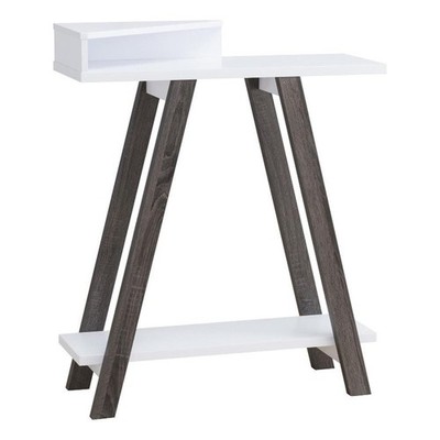 Pemberly Row 38'' Console Table with Corner Compartment and Open Shelf in White
