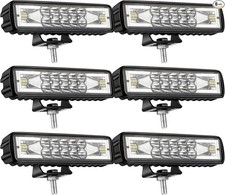 6 Pcs 6 Inch LED Spot Flood Combo Bar Slim 10000LM 12V/24V 60W Driving Fog 6