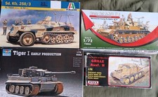WW2 1/72 20mm German Tank Vehicle Job Lot  Tiger Panzer 4 Grille Sdkfz 250/3