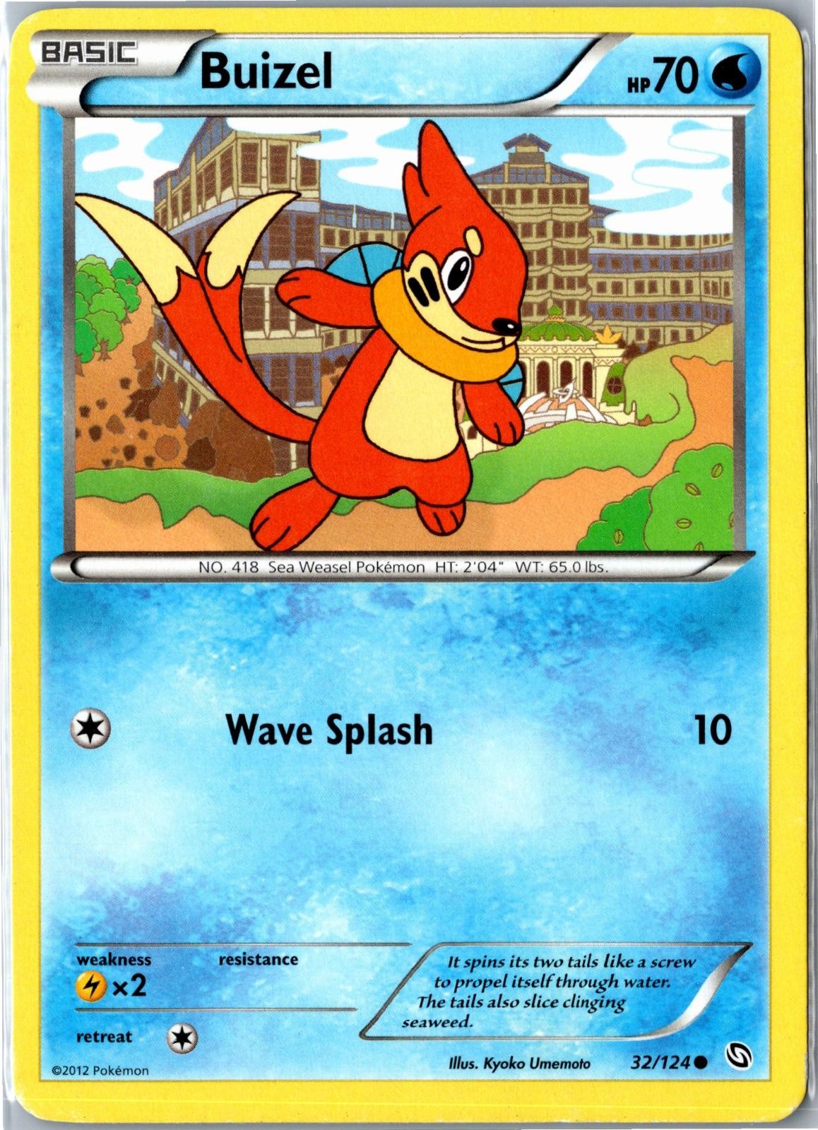 Pokemon Card - Buizel 32/124 Dragons Exalted 2012 Common Moderately Played