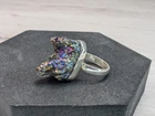 Vintage Natural Bismuth Ring 925 Sterling Silver Size 6 Weight 6.1g