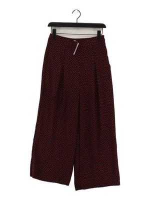 Whistles Damen Hose UK 8 Schwarz Geometrisch 100% Polyester Weites Bein Cropped