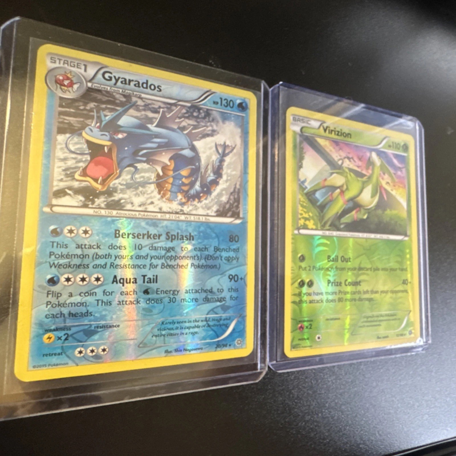 Pokemon TCG Ancient Origins Gyarados 20/98 & Virizion 12/98 - Reverse Holos - LP