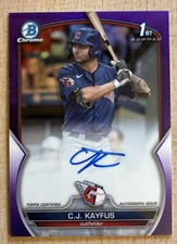 2023 Bowman CJ Kayfus Auto Chrome Purple Refractor 1st 087/250 Guardians