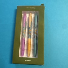 Vera Bradley Pen Set of 3 Gemstone Paisley Black Ink Floral Summer NIB Rough
