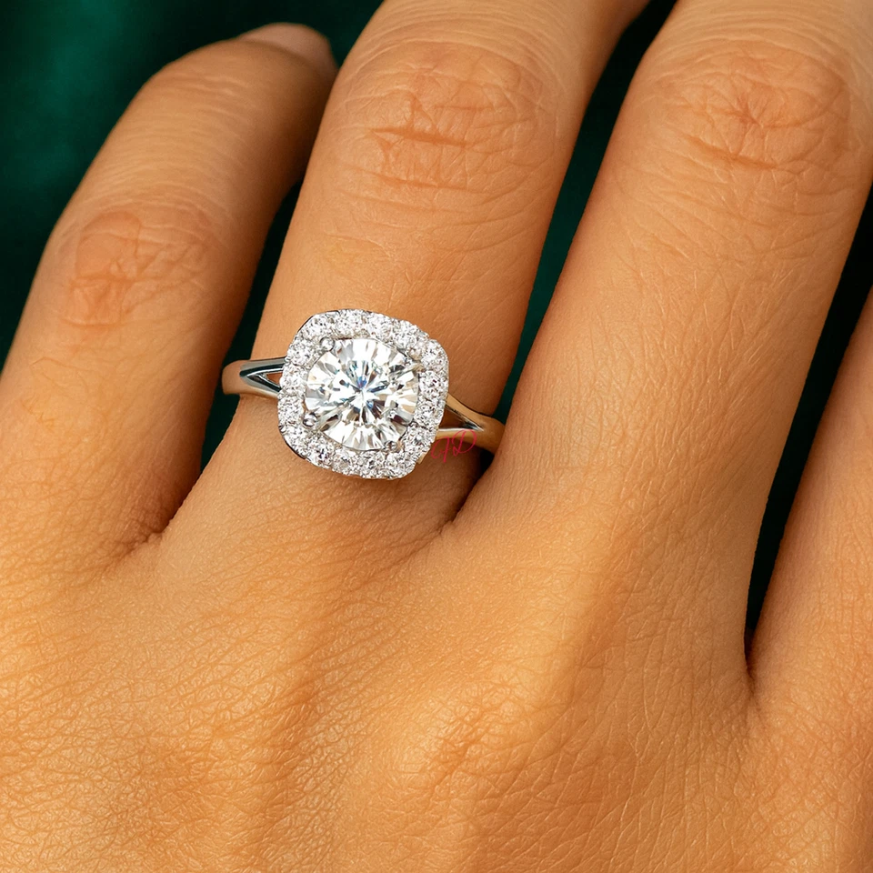 Rundschliff Diamant Ring 14k Weißgold 1,25 Ct IGI Lab Grown Größe 6 7 Verlobung - Bild 1 von 4