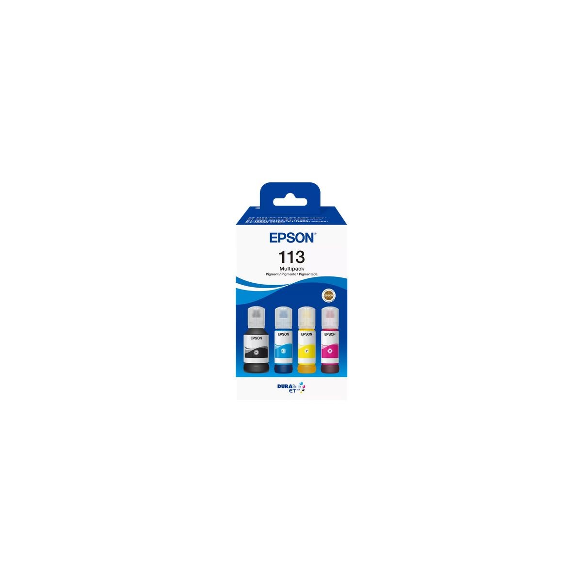 Cartouche d'encre EPSON Ecotank 113 lot de 4 bouteilles noir et couleur cyan magenta jaune