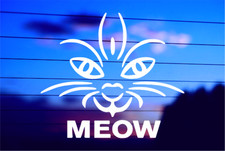Cat Face Meow Vinyl Car Decal for Cars Laptops