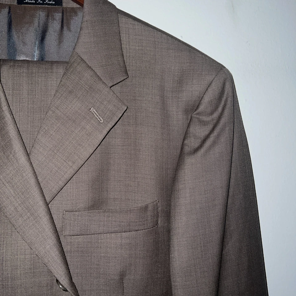 Traje de hombre marrón 2 piezas talla 42R 34Wx30L Perry Ellis Portfolio Foto 3 de 4