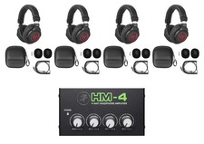 Studio Bundle w/4 Rockville PRO-M50 SR Headphones Mackie Headphone Amplifier