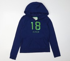 Abercrombie & Fitch Felpa con Cappuccio Donna Blu, M, Casual