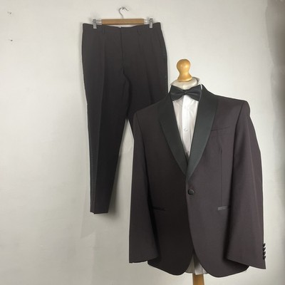 NEXT Smoking Dinner Anzug 2-teilig Herren 42 S Burgunderrot 34 W 29 L Regular Fit