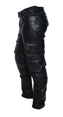 Genuine Lambskin Black Trouser Leather Pant For Men Cowboy Style Moto Pant MLP33