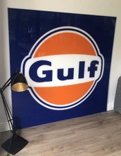 GULF Garage Forecourt Sign Petrol Service Station GENUINE HUGE 1.5m Automobilia