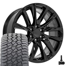 Oe Wheels Ca90 22x9 Black Rims 28545r22 At2 Tires Tpms Set 6x139.7 28et Oe Wheels Ca90 22x9 Black Rims 28545r22 At2 Tires Tpms Set 6x139.7 28et