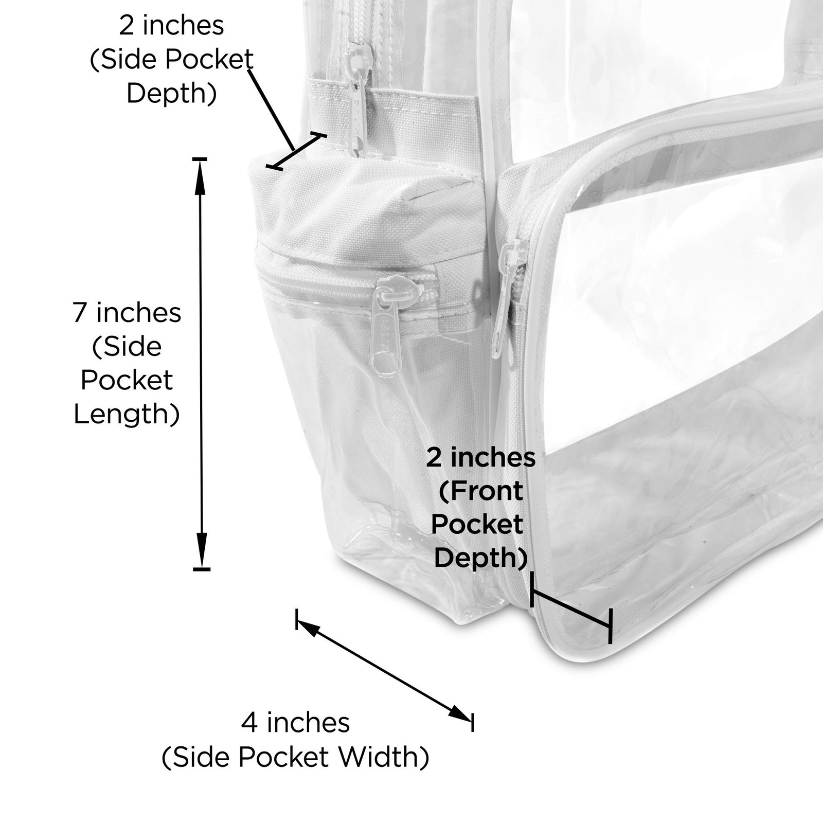 Clear Backpack Bags Smooth Plastic White Transparent School Travel Security Gear image 5