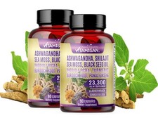 Ashwagandha Capsules 180 Supplement w/ Black Pepper Root Powder 23,300 mgOrganic