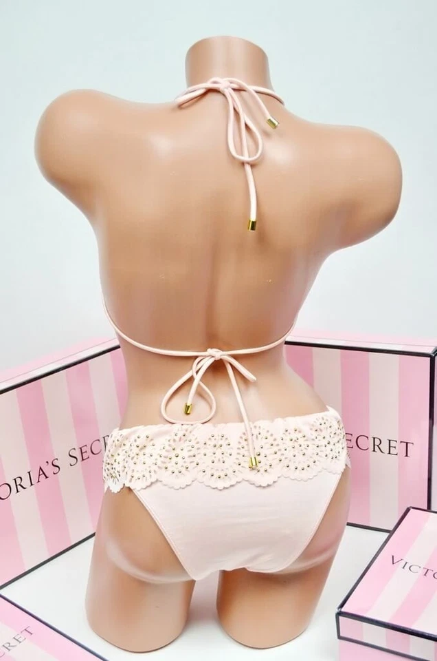 Traje de baño Victoria’s Secret Bikini Triángulo RARO 2013 Euphoria Rosa Volantes M Nuevo Foto 4 de 4