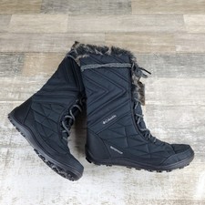 Columbia Minx Mid III Womens Snow Boots Sz 6 W Black Ti Gray Steel Waterproof