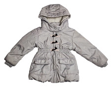 Old Navy Frost Free Girl 3T Gray Hooded Puffer Jacket Full Zip Pockets Warm Cozy