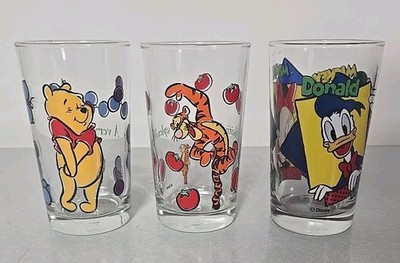 Disney Winnie The Pooh and Other Characters 3-Piece Glass Set | Each 8 Oz 