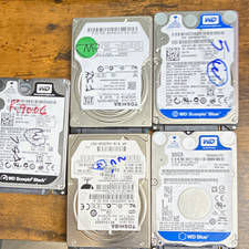 Untested Lot of 5, Random Pulls, SATA 2.5 Inch Drives, Mixed Brands and Sizes