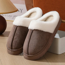 Plush Winter Slippers Women Thick Sole Non Slip Fur Indoor Outdoor House Shoes