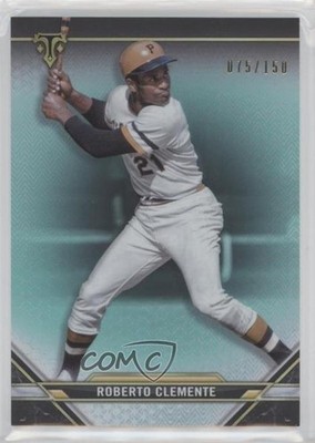 2021 Topps Triple Threads Aquamarine 75/150 Roberto Clemente #18 HOF 0g27