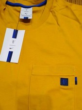 Nike RF Roger Federer Duża złota koszulka tenisowa Dri Fit Oficjalna tenis RF Fabrycznie nowa z metką