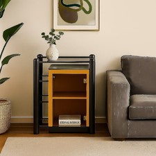 Piccolo Mobile Vetrina Vintage Design Legno Laccato Italia Anni 80 Originale