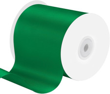 4" x 25 Yards Green Satin Ribbon Crafts Gift Wrapping