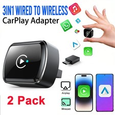 2 3IN1 Mini Auto Wireless Adapter with Mirror Link Android Carplay Plug Play