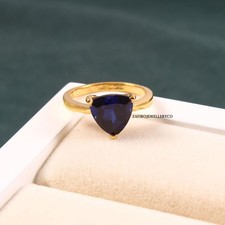 Blue Sapphire Ring, Anniversary Ring, Sapphire Jewelry, Lab Created Sapphire