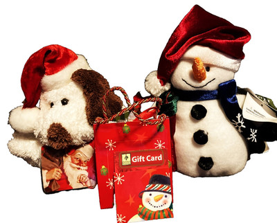 Christmas Dan Dee Puppy and Snowman Plush Gift Card Holder 7'' Tall PET RESCUE