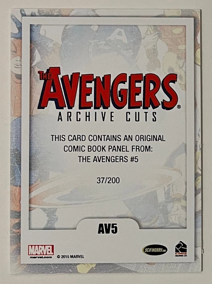 MARVEL COMIC ARCHIVE CUT - 2015 AVENGERS: SA - AV5 - 37/200 HULK - AVENGERS #5 - Image 2 of 2