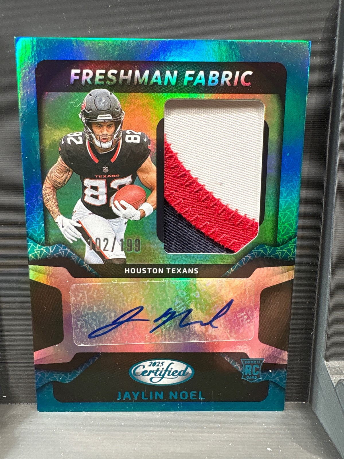 2025 Panini Certified #FBC-JNL Jaylin Noel Freshman Fabric Signatures Teal #/199