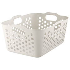 New IKEA SLIBB Laundry Basket with Handles Flexible Plastic White 38L