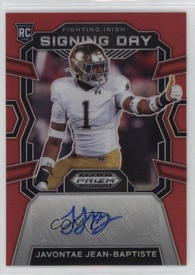 2024 Prizm Draft Picks Signing Day Red 150/199 Javontae Jean-Baptiste Auto 04xt